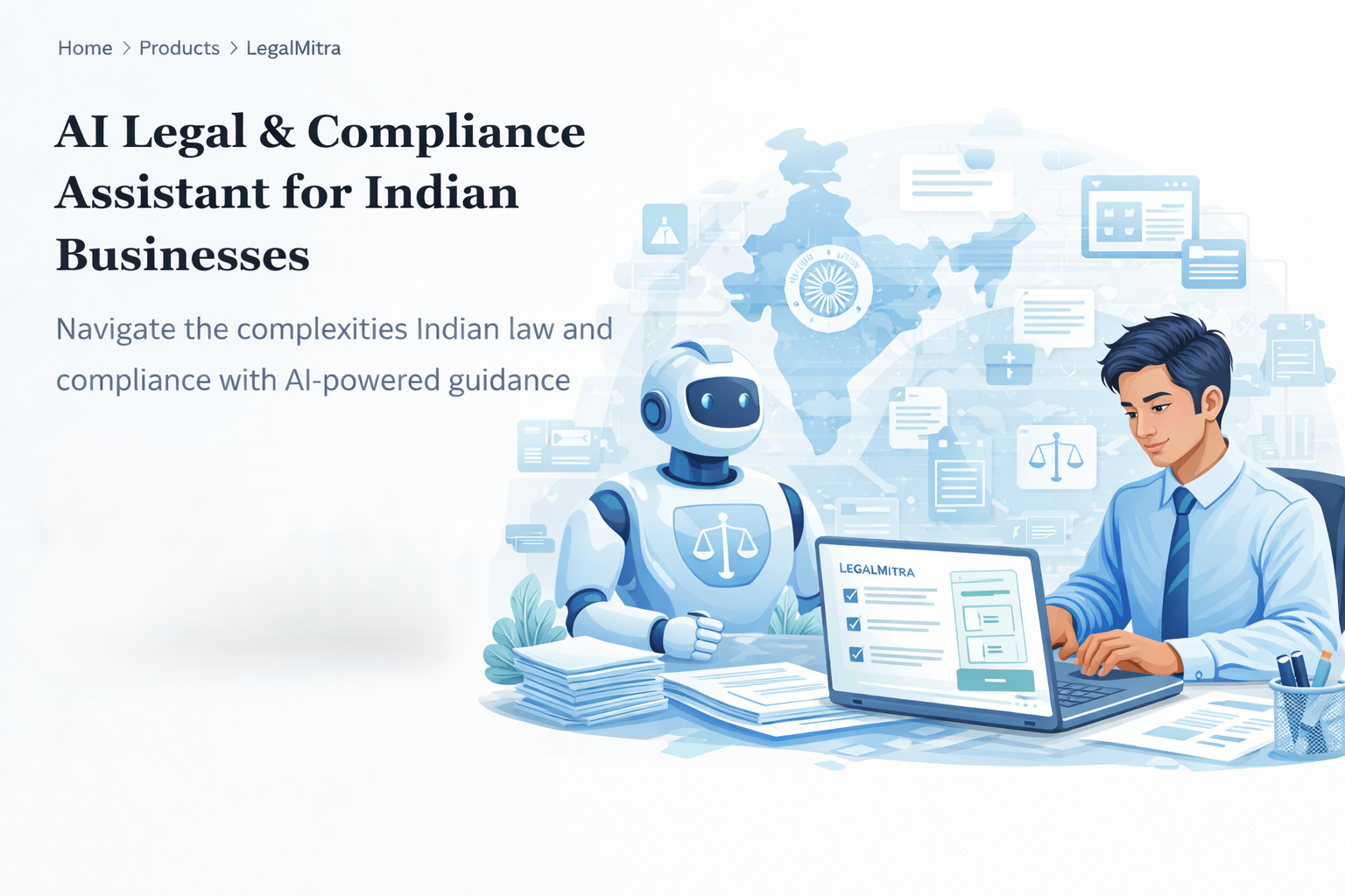 Illustrative LegalMitra product visual
